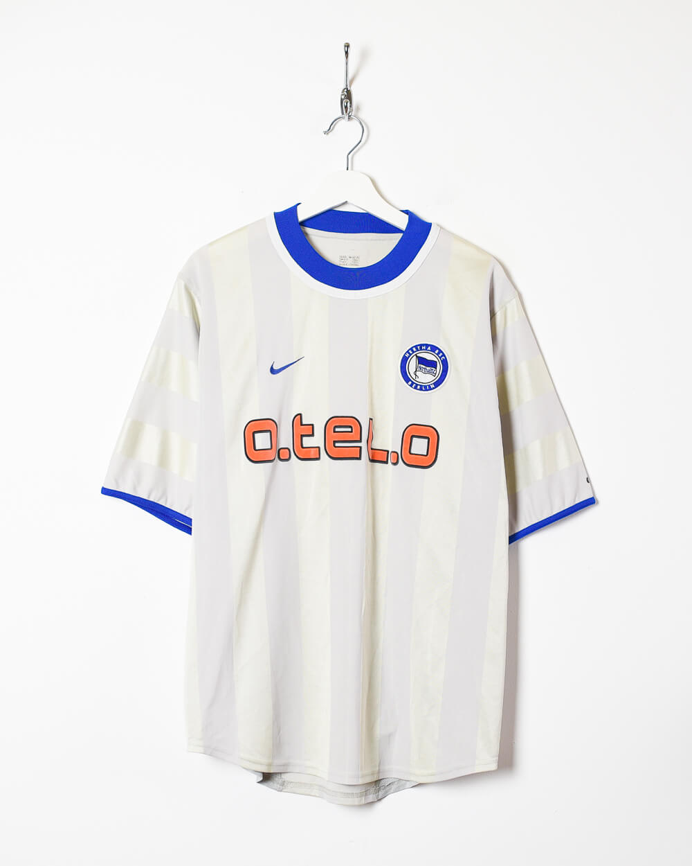 White Nike Hertha Berlin 2000/01 Away Football Shirt - Medium
