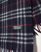 Navy Burberry Lambswool Scarf