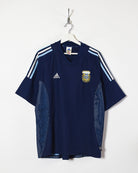 Navy Adidas Argentina 2001/02 Away Football Shirt - Large