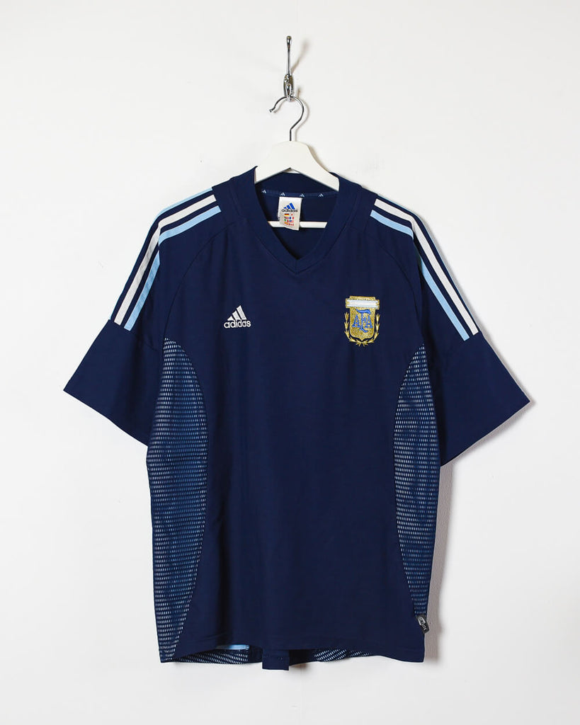 Vintage 00s Navy Adidas Argentina 2001/02 Away Football Shirt - Large  Polyester– Domno Vintage