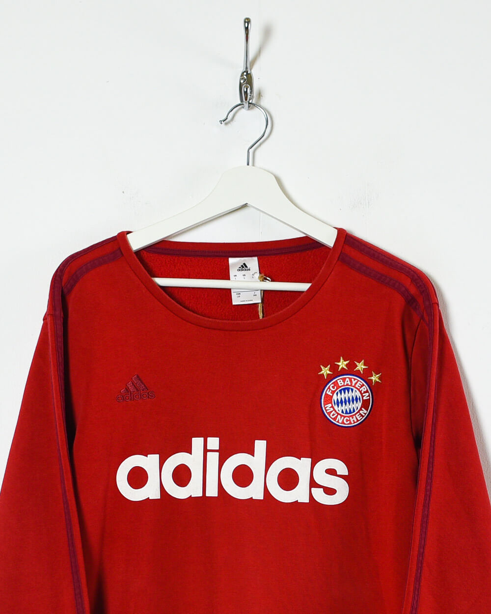Red Adidas FC Bayern Munich Warm-Up Sweatshirt - Large