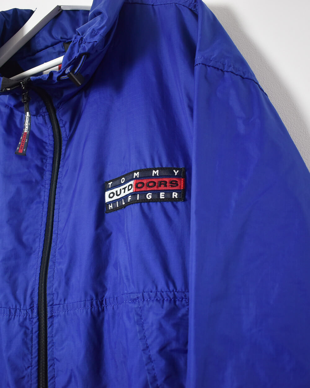 Vintage 90s Nylon Plain Blue Tommy Hilfiger Outdoor Windbreaker