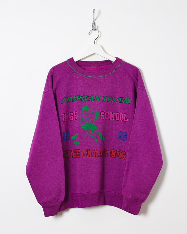 1986 American System High School State Champions Sweatshirt - Medium - Domno Vintage 90s, 80s, 00s Retro and Vintage Clothing 