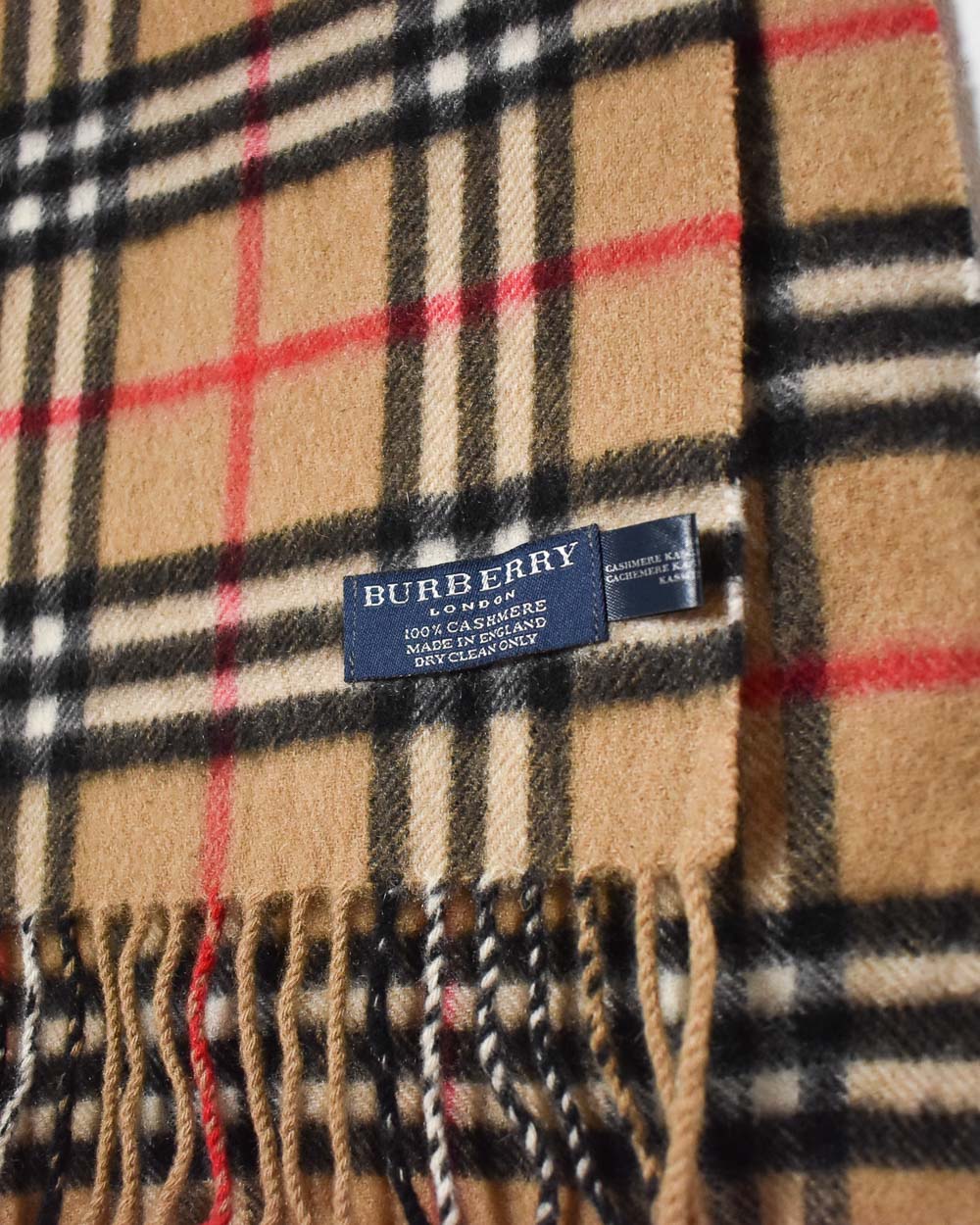 Vintage 00s Neutral Burberry Cashmere Scarf Cashmere Domno Vintage