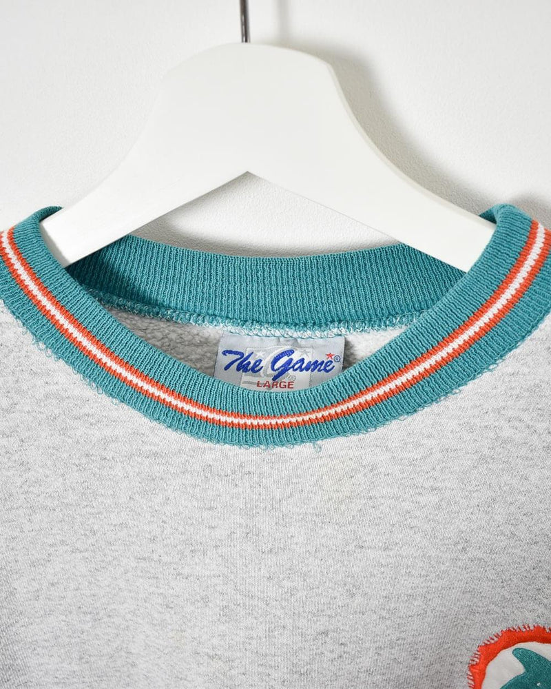 Vintage 90s Cotton Plain Stone The Game Miami Dolphins Sweatshirt - Medium–  Domno Vintage