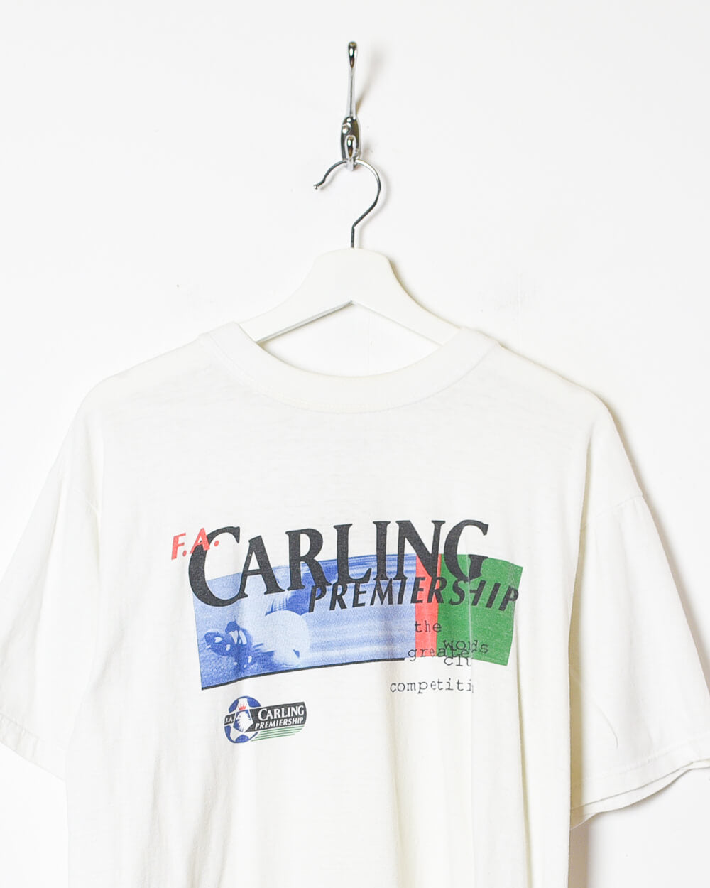 White Vintage Carling Premiership T-Shirt - Medium