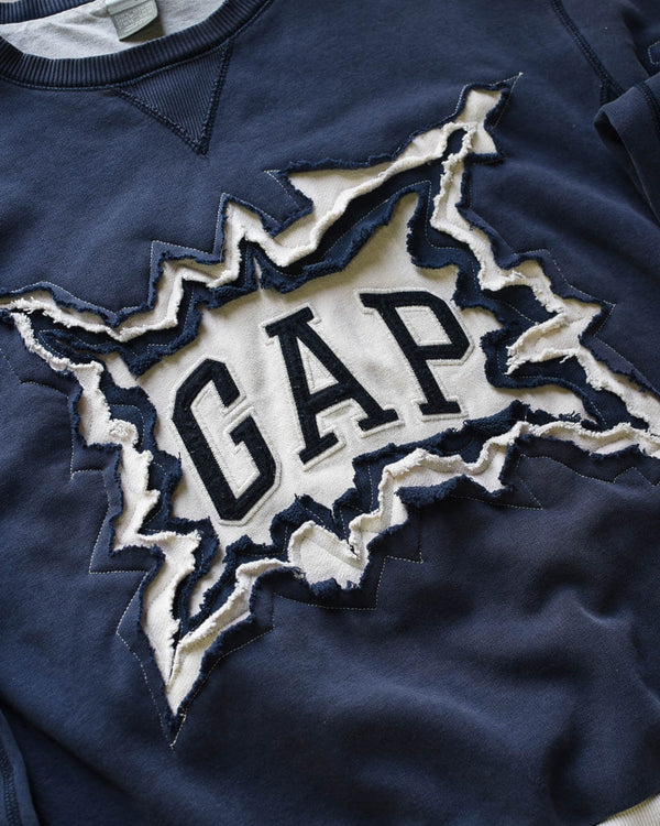 Custom Reworked Gap Cracked Sweatshirt - Large