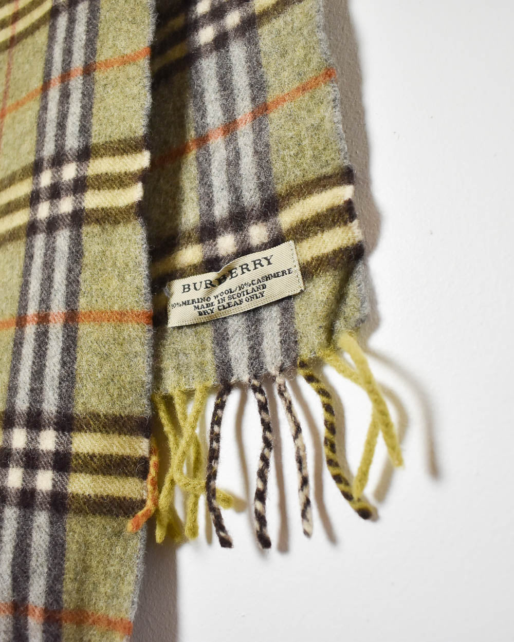 Khaki Burberry Merino Wool Scarf