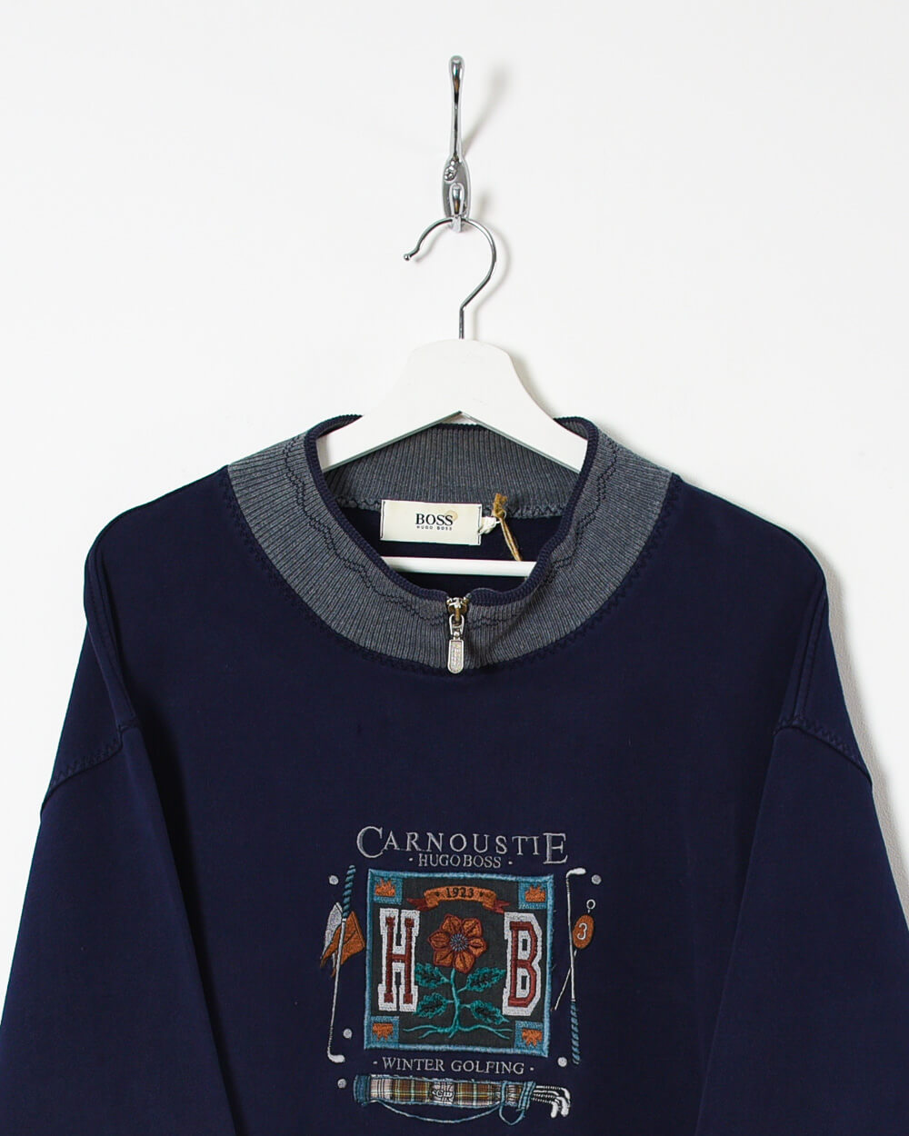 Hugo Boss Carnoustte Winter Golfing Sweatshirt - Large - Domno Vintage 90s, 80s, 00s Retro and Vintage Clothing 